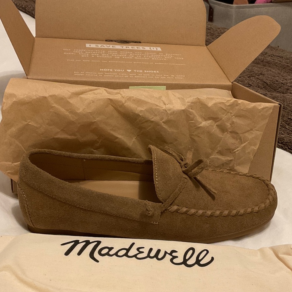 Madewell Tan Suede Moccasins
